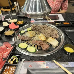 So much meat! And a few vegetables so we don't feel too guilty