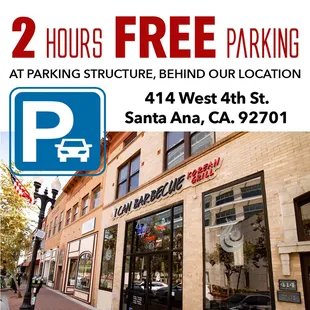 2 Hours FREE Parking