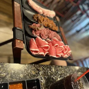 a variety of meats and vegetables