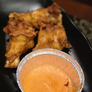 New chicken wings and spicy mayo