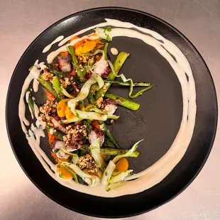 Grilled Octopus &amp; Asparagus