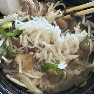 Not good. Chopped up tiny pieces of noodles and rare beef was already fully cooked in the package. Disappointing.