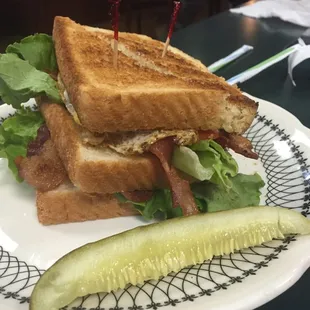 BELT- Bacon, lettuce, egg and Tomato. Best BLT EVER!! The egg puts it over the top. I highly recommend this sandwich