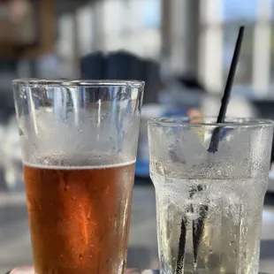two drinks on a table