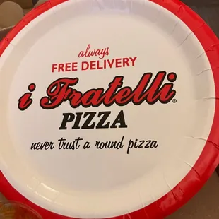 Free plates and delivery were a plus as we were in a hotel with no nothing