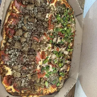 Pizza. Half Carne. Half Big Brother