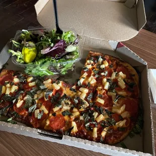 Create your own with pepperoni, pineapple, and basi