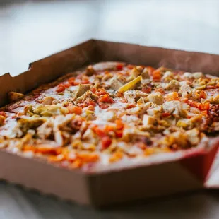 a pizza in a box