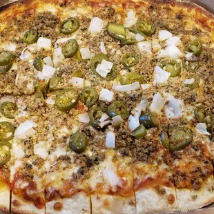 Jalapeno, Italian Sausage and White Onion