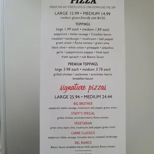 Menu back