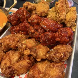 Honey luv, red disco, lemon curry pepper