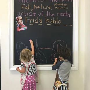 The chalk wall at I heart art.