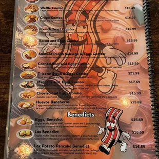 January 2025 Menu - Breakfast Combos, Benedicts