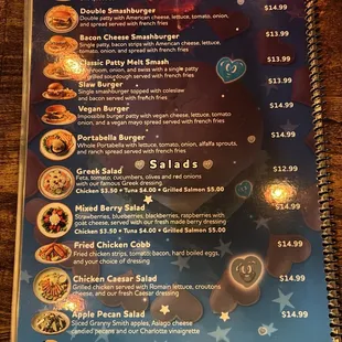 January 2025 Menu - Burgers, Salads