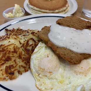 Fried Steak and Eggs Combo