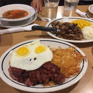 Fried Steak and Eggs Combo