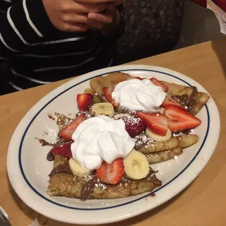 Nutella, Strawberry, and Banana Crepes