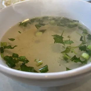 Soup with combination rice platter