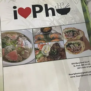Menu as of March 2024