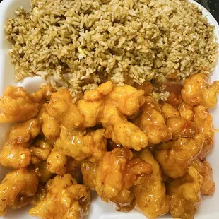 Orange chicken with fried rice