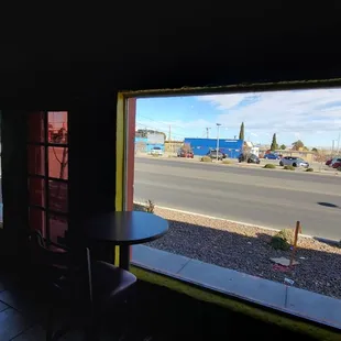 View looking out toward Dyer st.