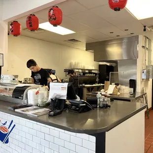 interior, sushi and sashimi