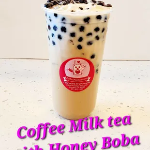 a cup of boba milk tea
