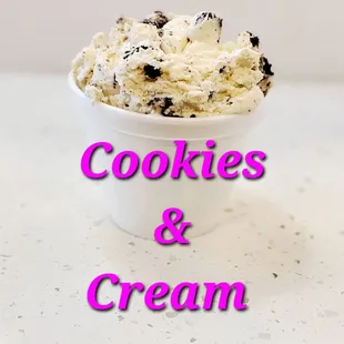 a cup of cookies and cream