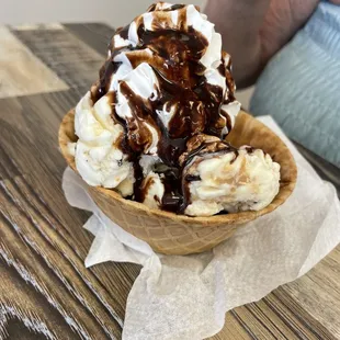 bunny tracks ice cream waffle bowl