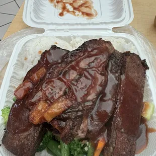 Beef brisket...it was okay. A little over cooked and dry. Big portions though.