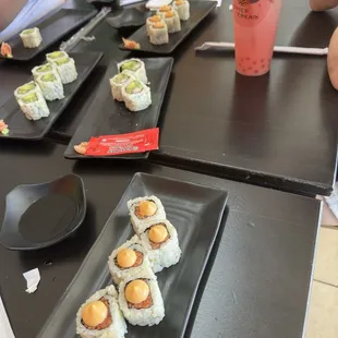 Spicy Tuna, California Roll, Green Roll
