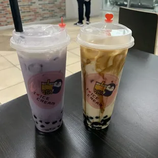 Taro and Tiger Milk Tea.