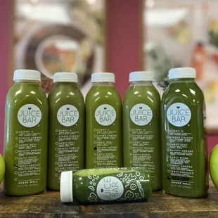 Healthy green juices - Sweet greens, Ginger greens, Beachy greens, Leafy produce, Celery Juice, Wheatgrads shot!