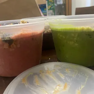 Strawberry Bowl and Greens Bowl