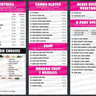 Updated Menu !!