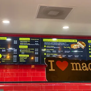 Closer look at the menu