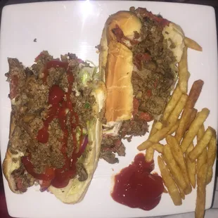 Steak bomb sub w/ fries