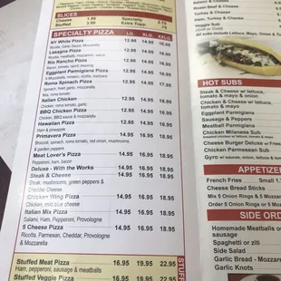 menu