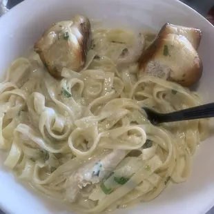 Chicken Alfredo with Salad Special