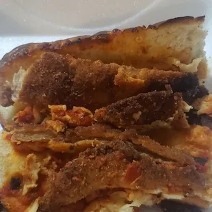 TERRIBLE Veal parmesan sub BURNT SMALL END PIECES THEY GAVE ME