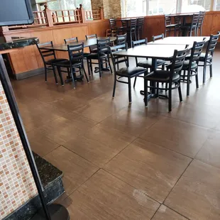 a restaurant with tables and chairs