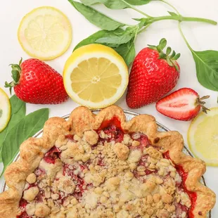 Strawberry Lemon Basil Pie