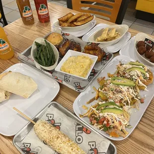 a table full of food