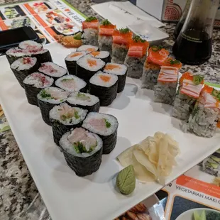 interior, sushi and sashimi