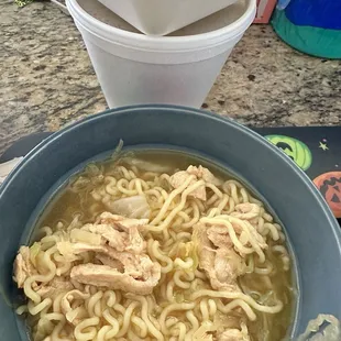 Korean style chicken ramen.