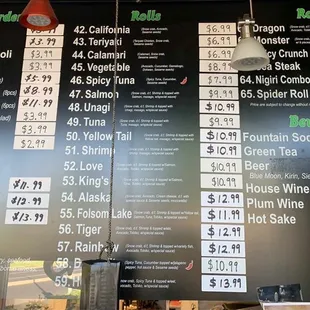 Menu 5/26/21 with new prices