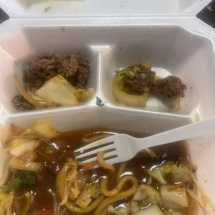 Left over chewed fat in top on plate