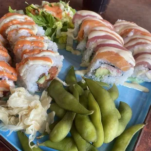 Spicy tuna and sunrise roll