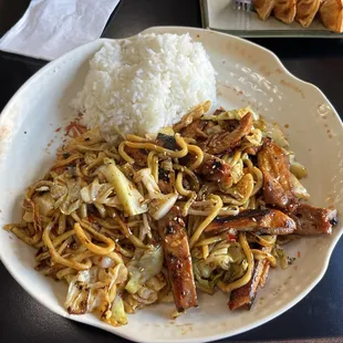 Chicken teriyaki noodle plate