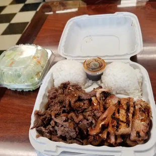 The wondrous Beef &amp; Chicken Teriyaki combo